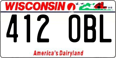 WI license plate 412OBL