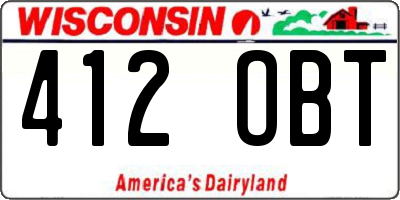 WI license plate 412OBT