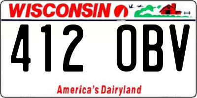 WI license plate 412OBV