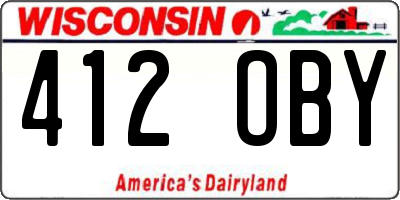 WI license plate 412OBY