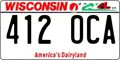 WI license plate 412OCA