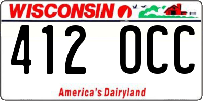 WI license plate 412OCC