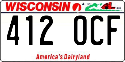 WI license plate 412OCF