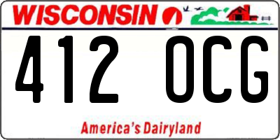 WI license plate 412OCG