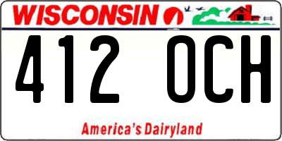 WI license plate 412OCH