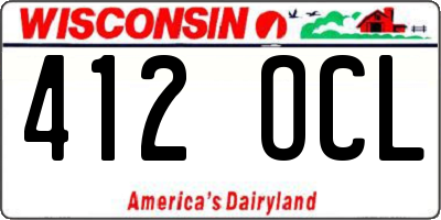 WI license plate 412OCL