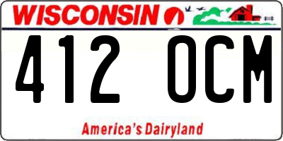 WI license plate 412OCM