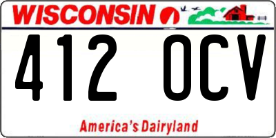 WI license plate 412OCV