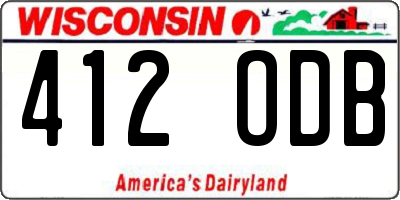 WI license plate 412ODB