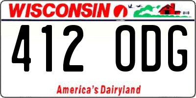 WI license plate 412ODG