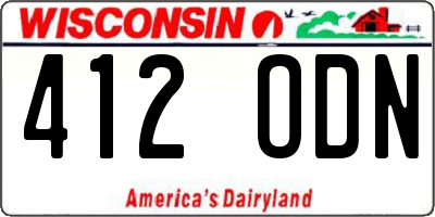WI license plate 412ODN