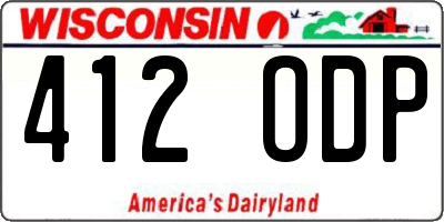 WI license plate 412ODP