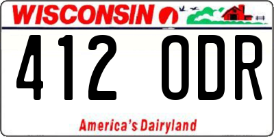 WI license plate 412ODR