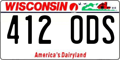 WI license plate 412ODS