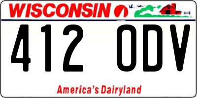 WI license plate 412ODV