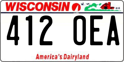 WI license plate 412OEA