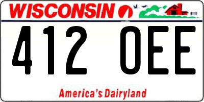 WI license plate 412OEE