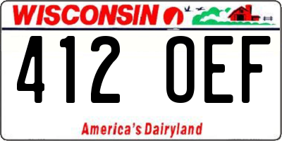 WI license plate 412OEF