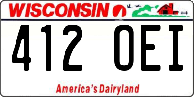 WI license plate 412OEI