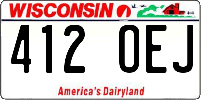 WI license plate 412OEJ