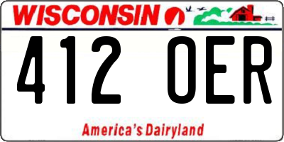 WI license plate 412OER