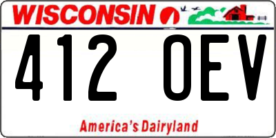 WI license plate 412OEV