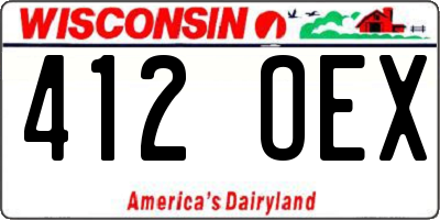 WI license plate 412OEX