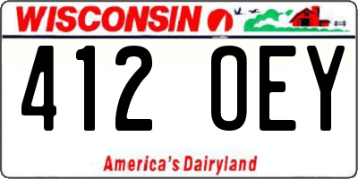 WI license plate 412OEY