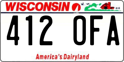 WI license plate 412OFA