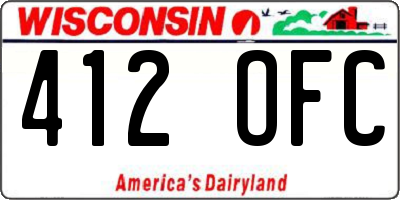 WI license plate 412OFC