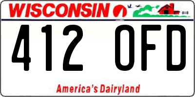 WI license plate 412OFD