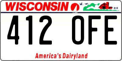 WI license plate 412OFE