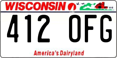 WI license plate 412OFG