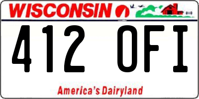 WI license plate 412OFI