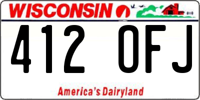 WI license plate 412OFJ