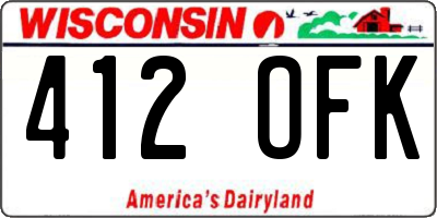 WI license plate 412OFK