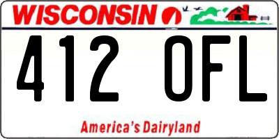 WI license plate 412OFL