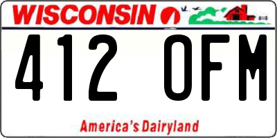 WI license plate 412OFM