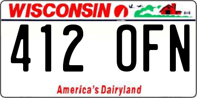 WI license plate 412OFN