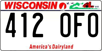 WI license plate 412OFO