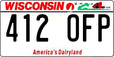 WI license plate 412OFP