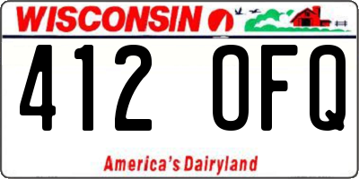 WI license plate 412OFQ