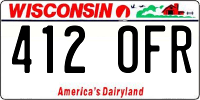 WI license plate 412OFR