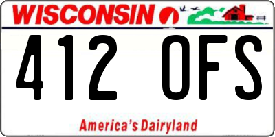 WI license plate 412OFS