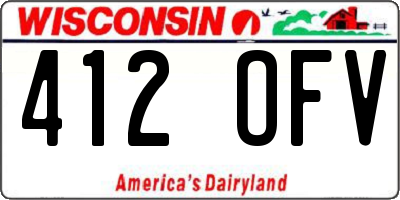WI license plate 412OFV