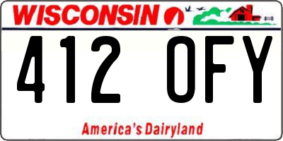 WI license plate 412OFY