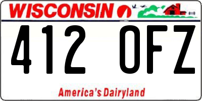WI license plate 412OFZ