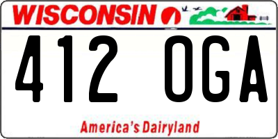 WI license plate 412OGA