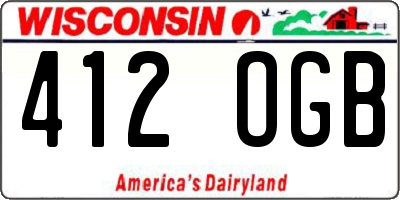 WI license plate 412OGB