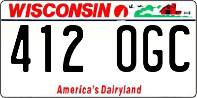 WI license plate 412OGC